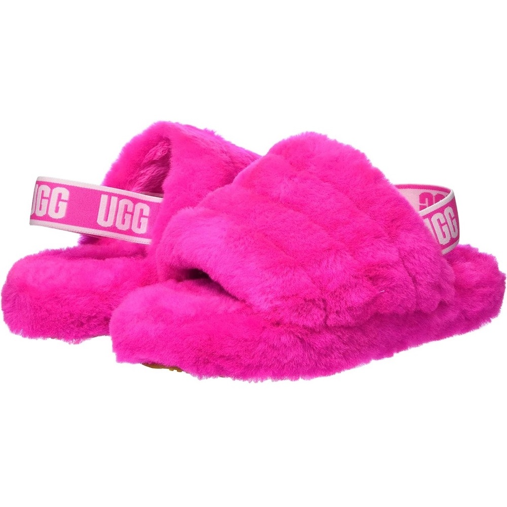 Infant Ugg Fluff Yeah Sheepskin Slingback Slippers